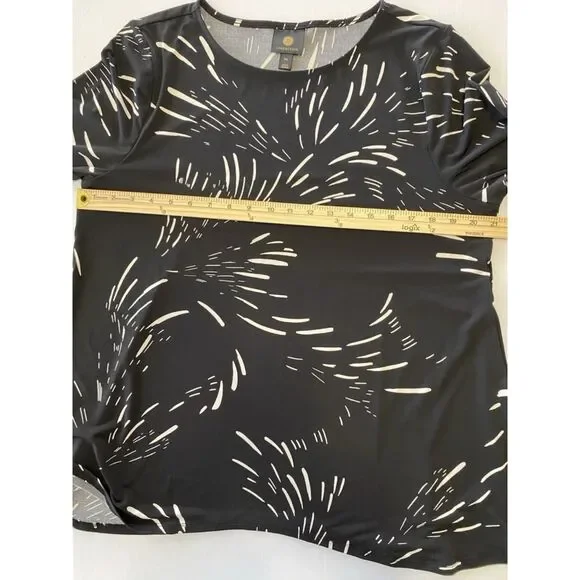 JM Collection 3/4-Sleeve Long Top, Lightweight Black Womens Sz Petite XL - Picture 5 of 10